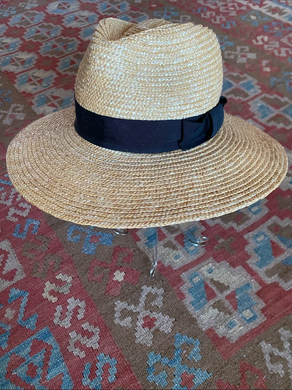Brixton Joanna wide brim straw hat xs w/ black band